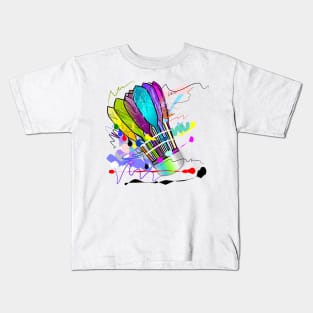 Ball badminton sport art action line Kids T-Shirt